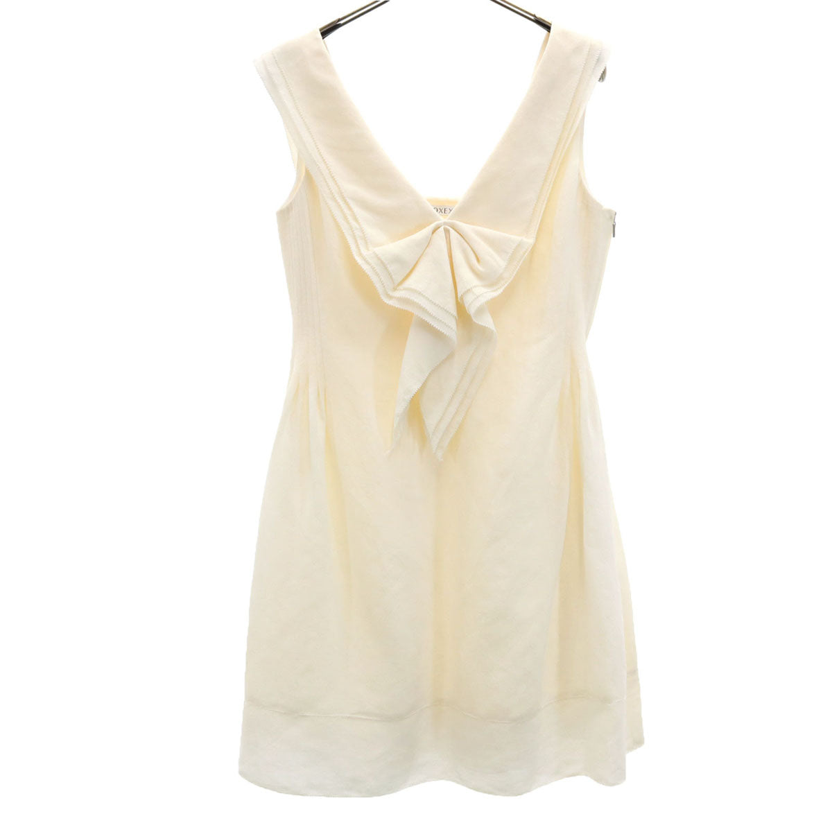 FOXEY フォクシー 日本製 ノースリーブ ミニワンピース 40 アイボリー レディース