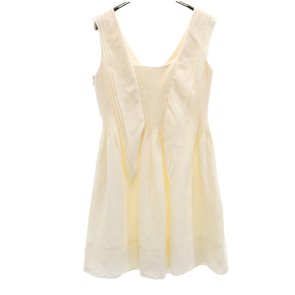 FOXEY フォクシー 日本製 ノースリーブ ミニワンピース 40 アイボリー レディース