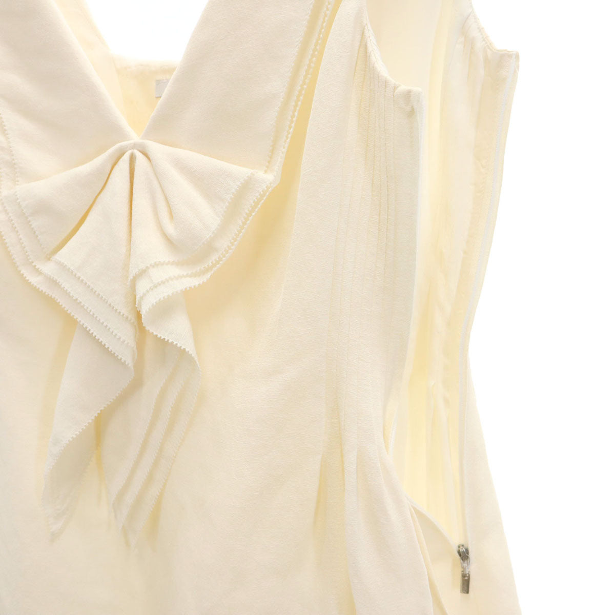 FOXEY フォクシー 日本製 ノースリーブ ミニワンピース 40 アイボリー レディース