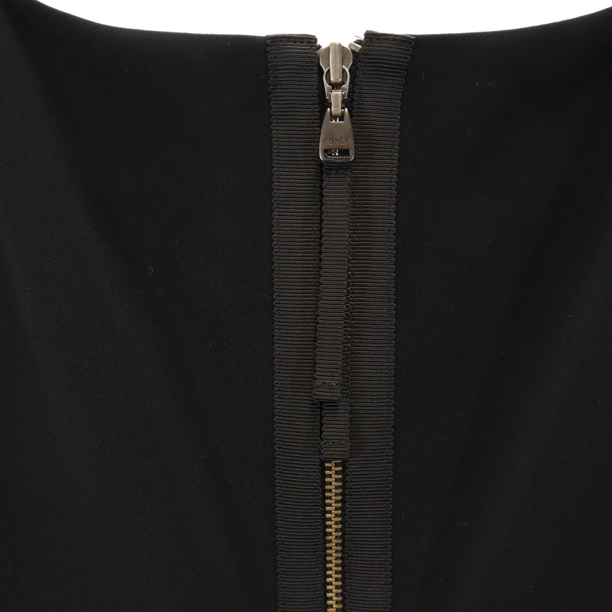 FOXEY NEW YORK フォクシーニューヨーク 日本製 ノースリーブ ワンピース 38 ブラック レディース