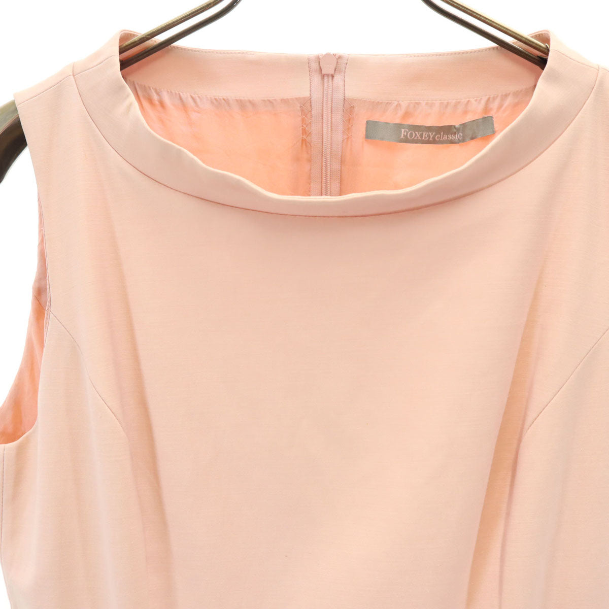 FOXEY Classic フォクシークラシック 日本製 ノースリーブ ワンピース 40 ピンク レディース