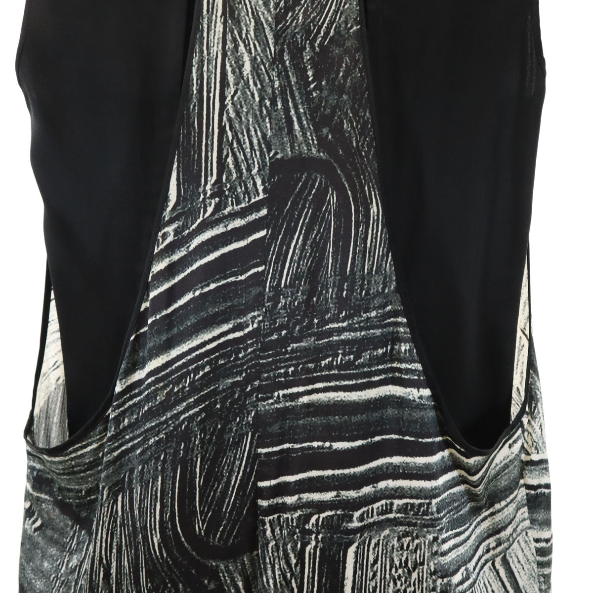 HELMUT LANG ヘルムートラング シルク 総柄 ノースリーブ ワンピース S ブラック レディース