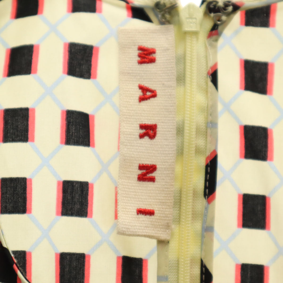 MARNI マルニ イタリア製 総柄 ノースリーブ ワンピース 38 ライトイエロー レディース