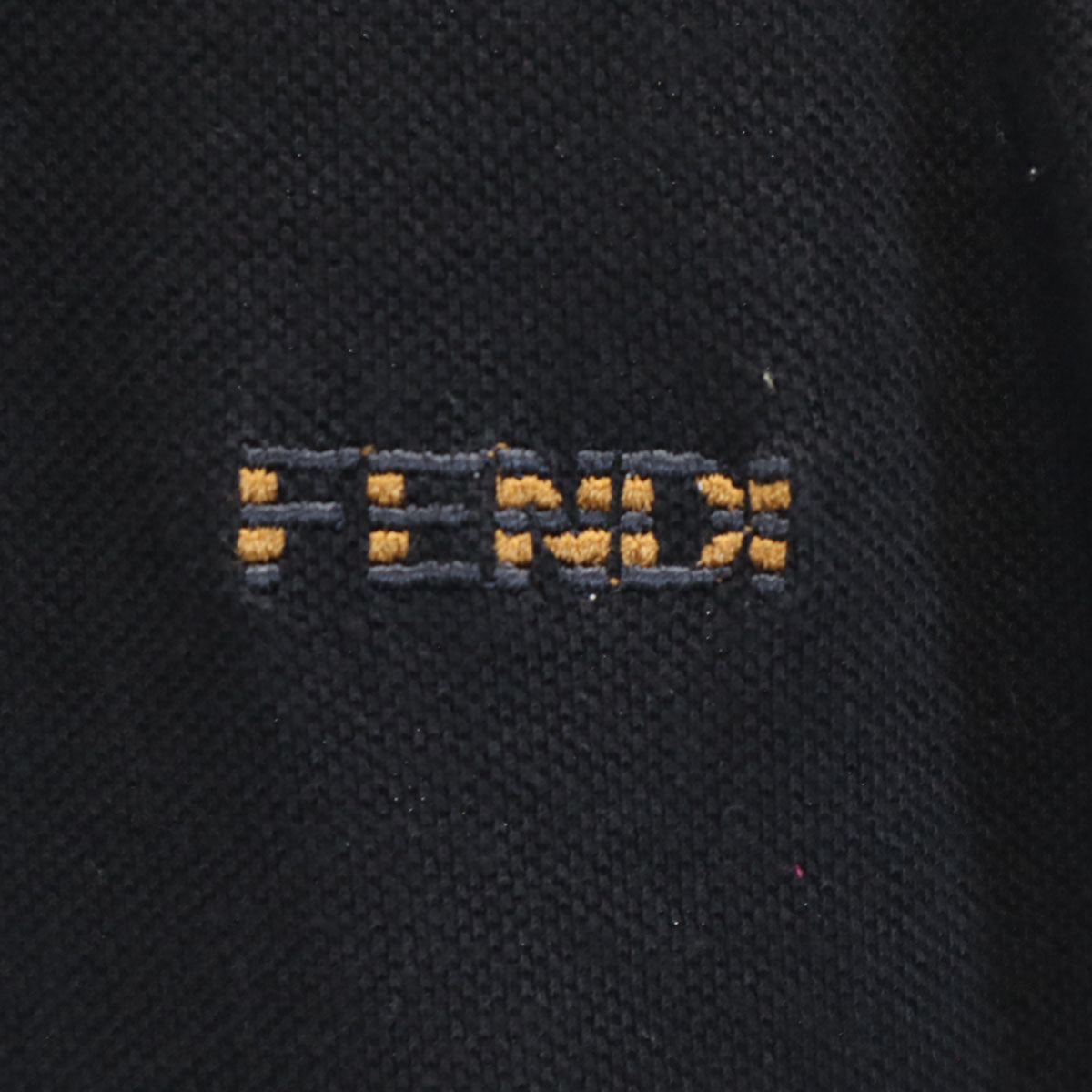 FENDI フェンディ イタリア製 ノースリーブ ポロ ワンピース 44 ブラック 鹿の子 レディース