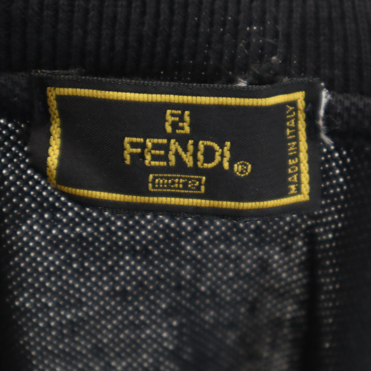 FENDI フェンディ イタリア製 ノースリーブ ポロ ワンピース 44 ブラック 鹿の子 レディース