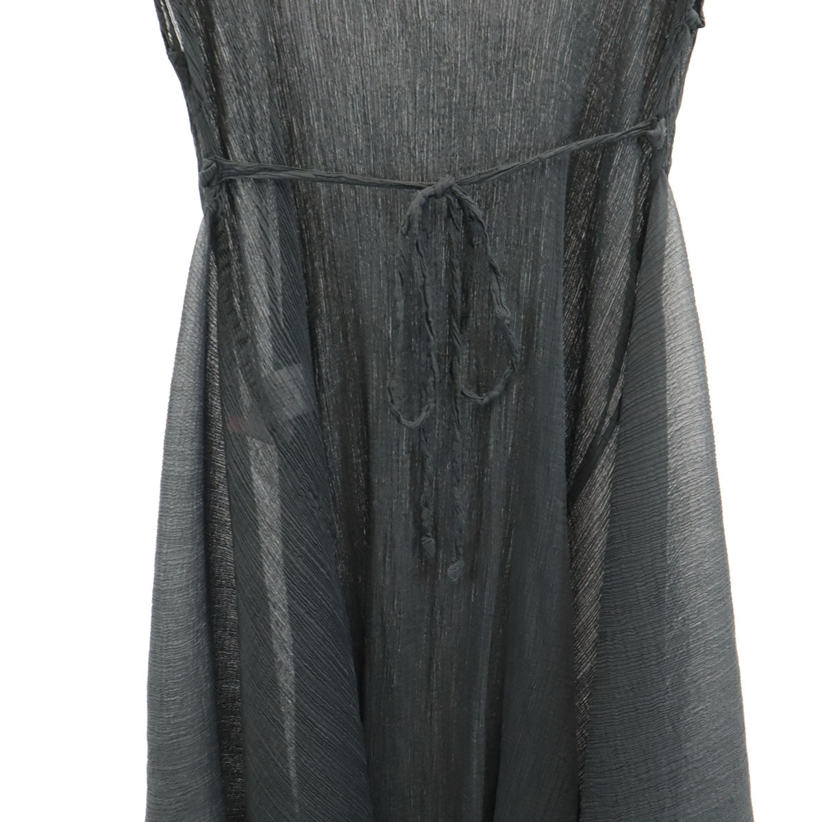 ISSEY MIYAKE me イッセイミヤケミー ノースリーブ プリーツ ワンピース F チャコールグレー レディース