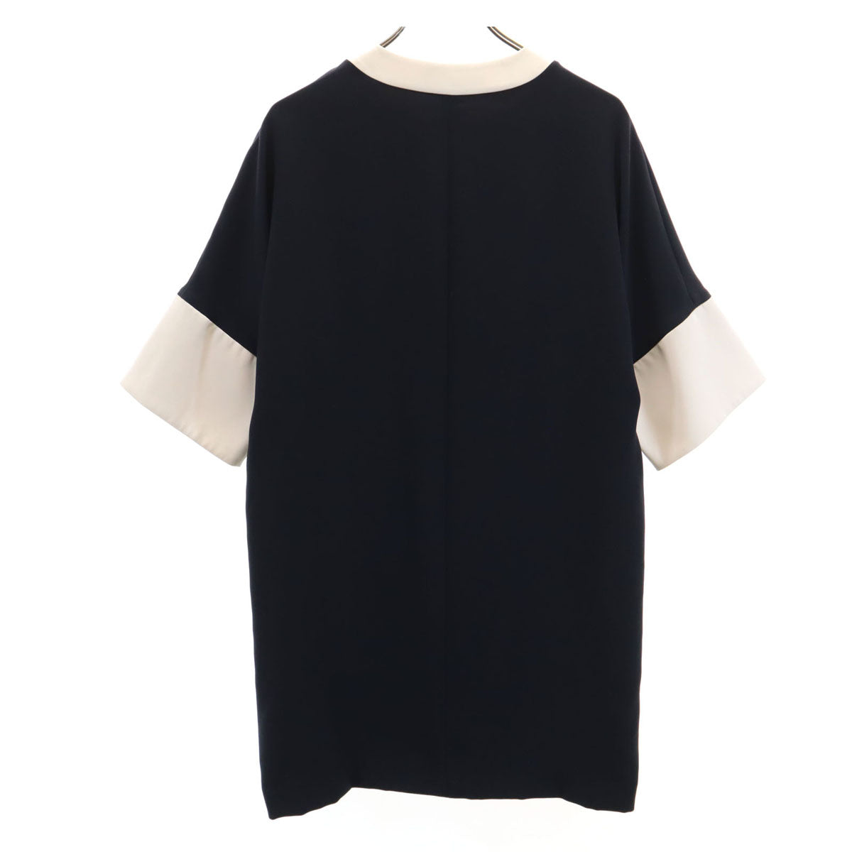 FOXEY NEW YORK フォクシーニューヨーク 日本製 5分袖 ワンピース 38 ネイビー レディース