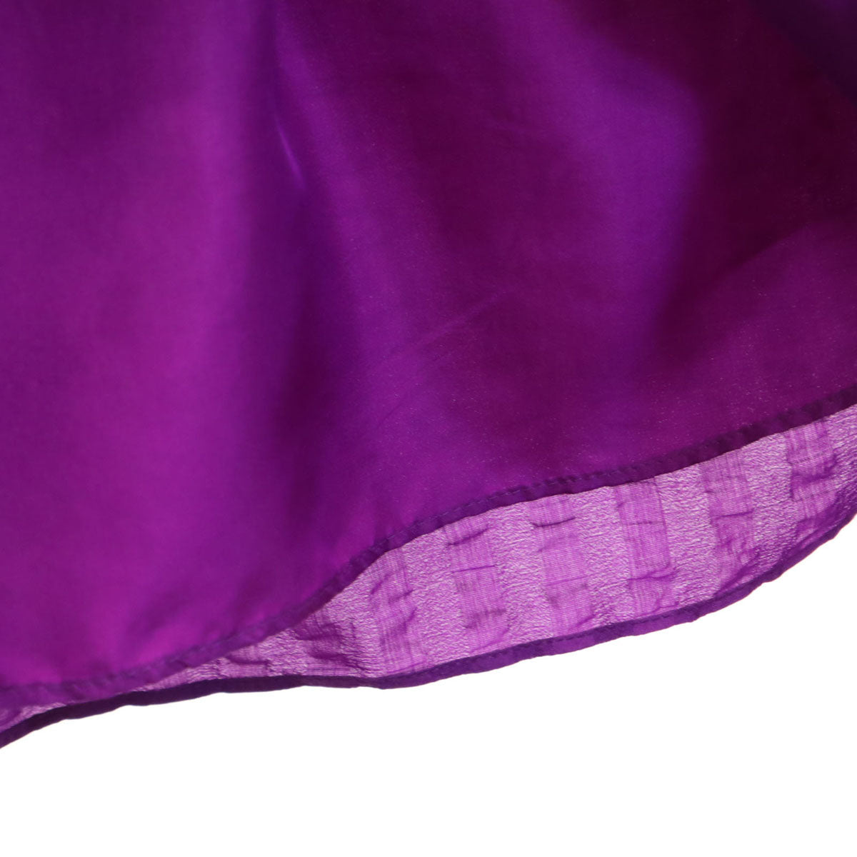 BALENCIAGA.SILK バレンシアガ シルク 半袖 Vネック ワンピース 38 パープル フレンチスリーブ レディース