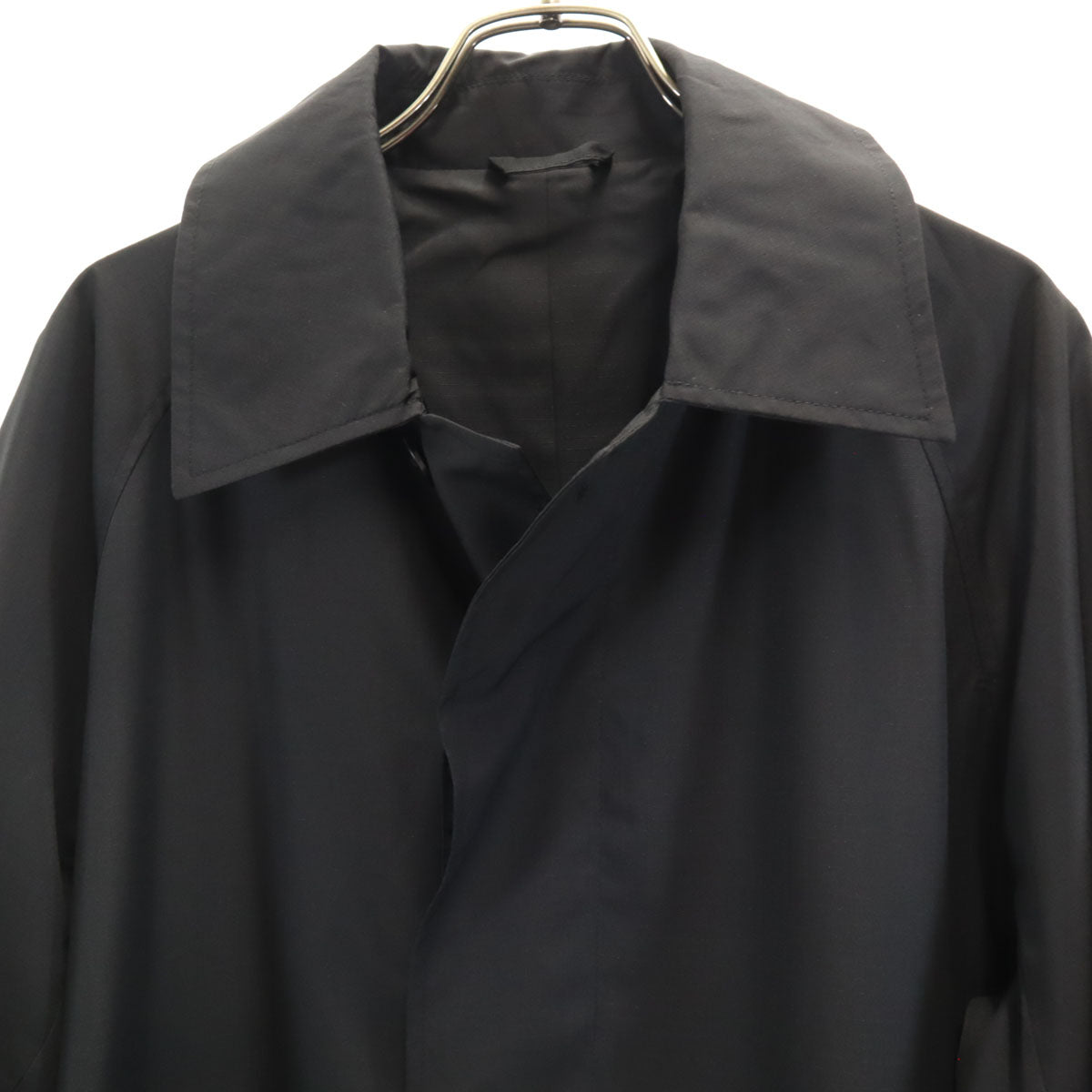 TAION タイオン リップストップ ステンカラーコート S ブラック メンズ