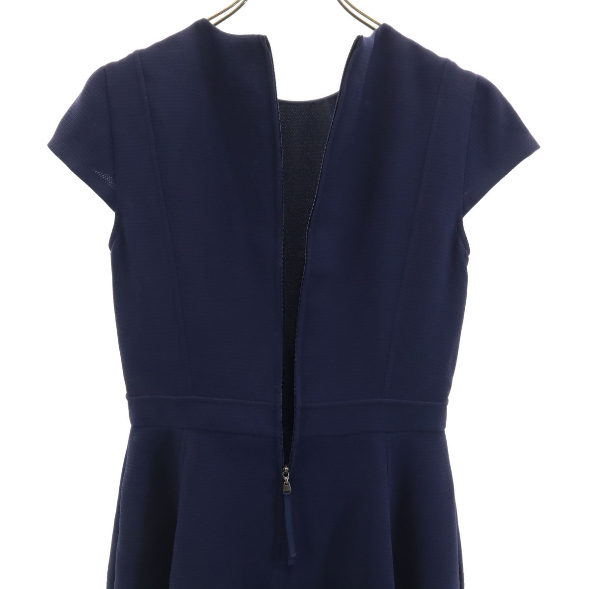 FOXEY NEW YORK フォクシーニューヨーク 日本製 半袖 フレンチスリーブ ワンピース 40 ネイビー レディース