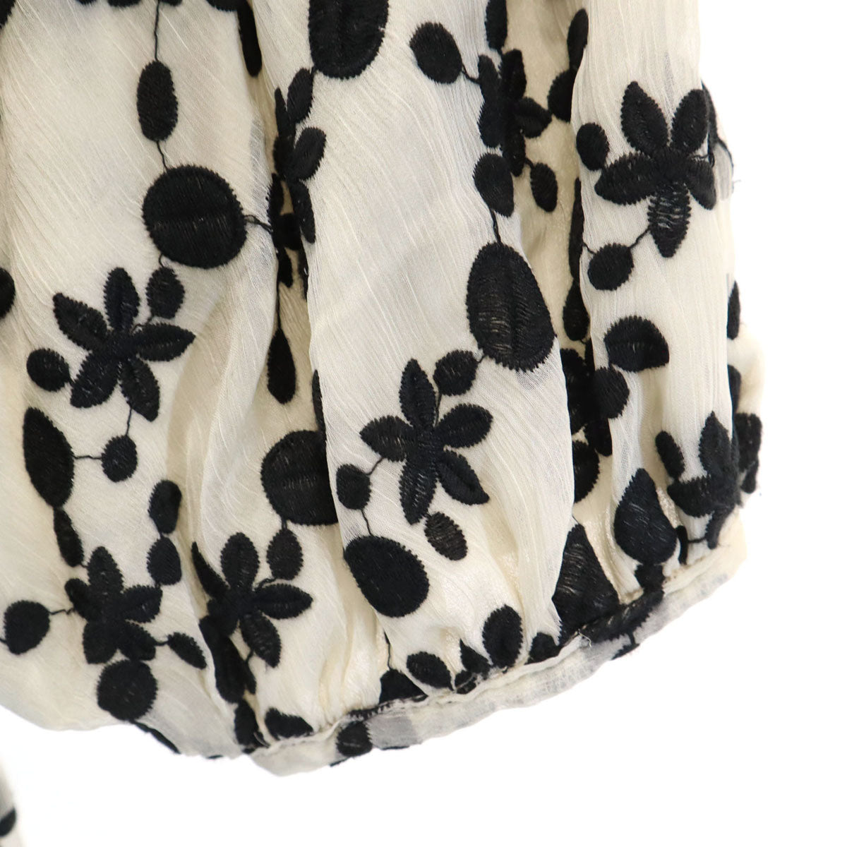 未使用 CLANE クラネ フラワー柄 5分袖 エンブロイダリー ワンピース 1 ブラック レディース