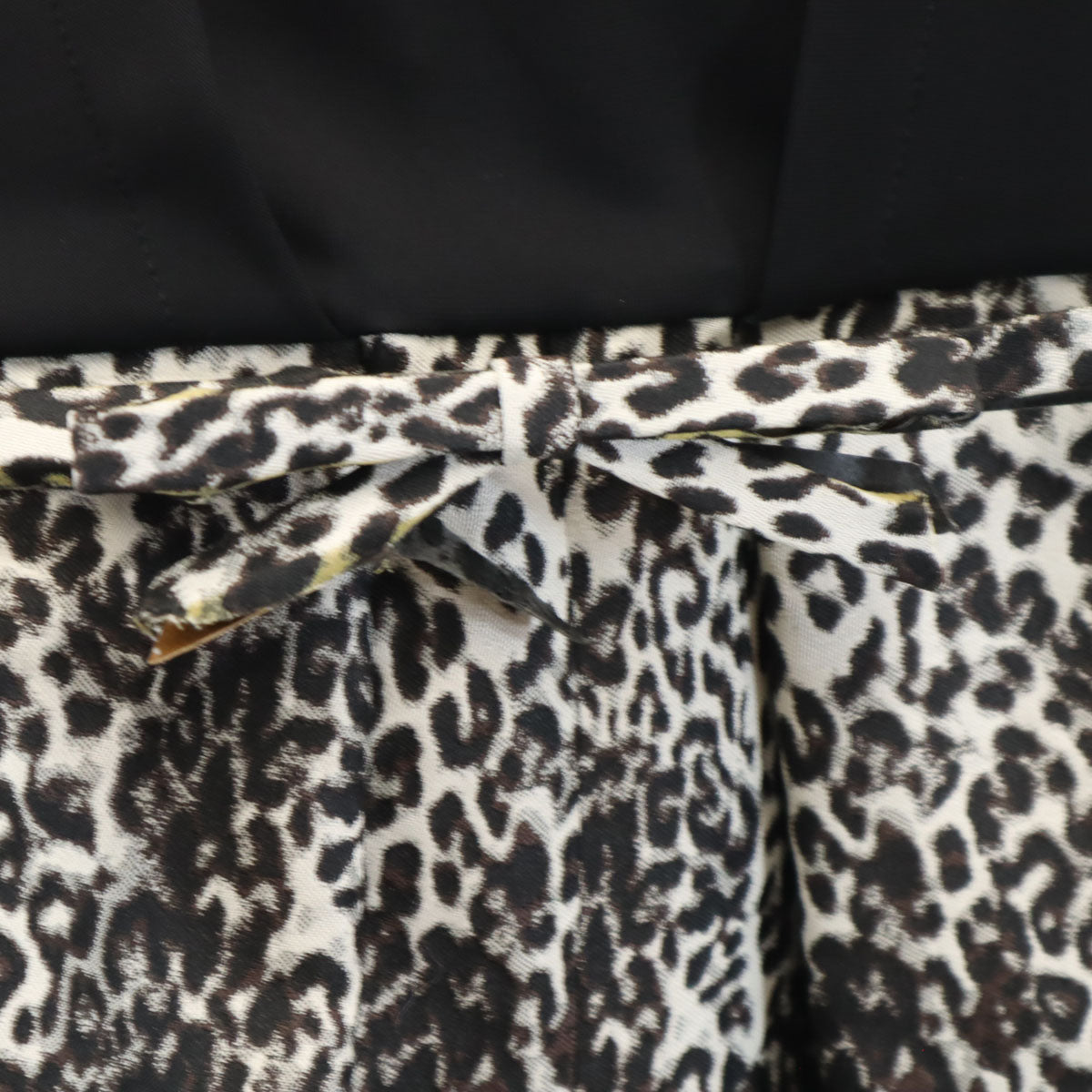 MAX MARA マックスマーラ レオパード切替 ノースリーブ ワンピース M 黒系 レディース