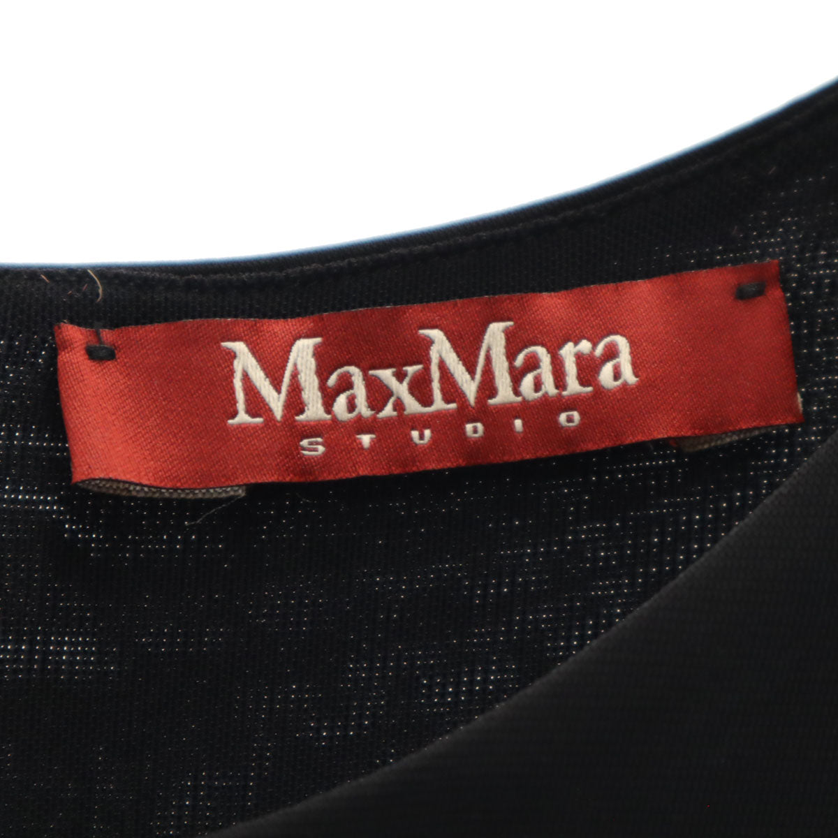 MAX MARA マックスマーラ レオパード切替 ノースリーブ ワンピース M 黒系 レディース