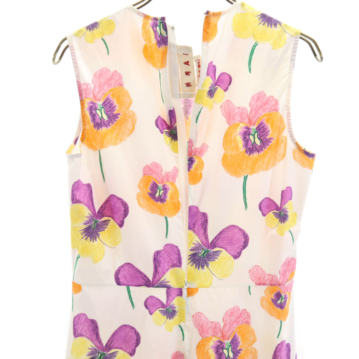 MARNI マルニ イタリア製 花柄 ノースリーブ ワンピース 38 ホワイト レディース