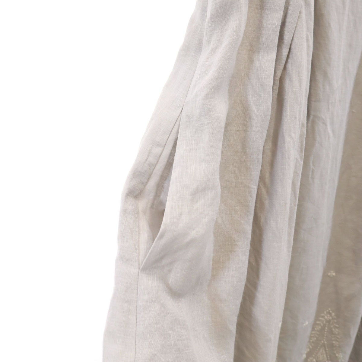 FOXEY フォクシー 日本製 リネン キャミワンピース 38 グレー レース