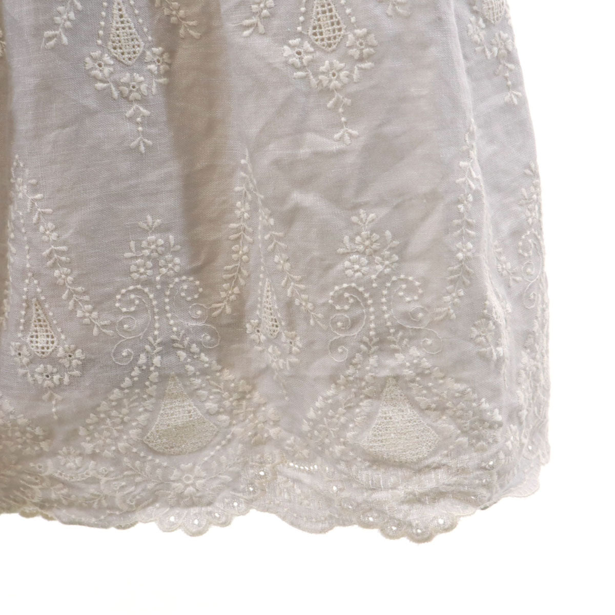 FOXEY フォクシー 日本製 リネン キャミワンピース 38 グレー レース