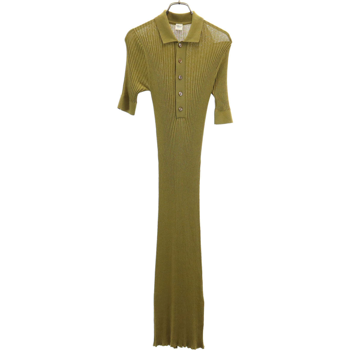 Ron Herman ロンハーマン 半袖 ニット ロングワンピース XS カーキ レディース