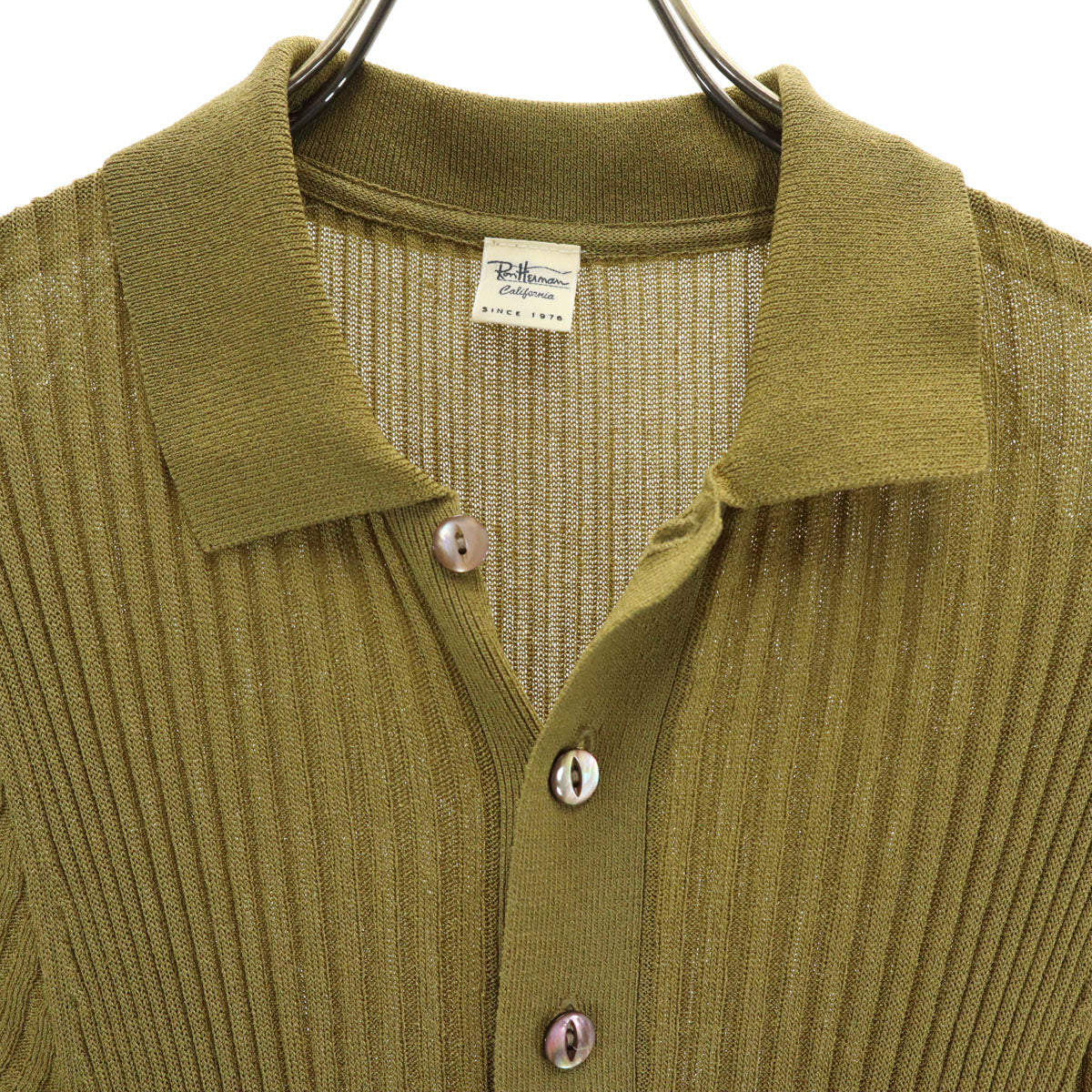 Ron Herman ロンハーマン 半袖 ニット ロングワンピース XS カーキ レディース