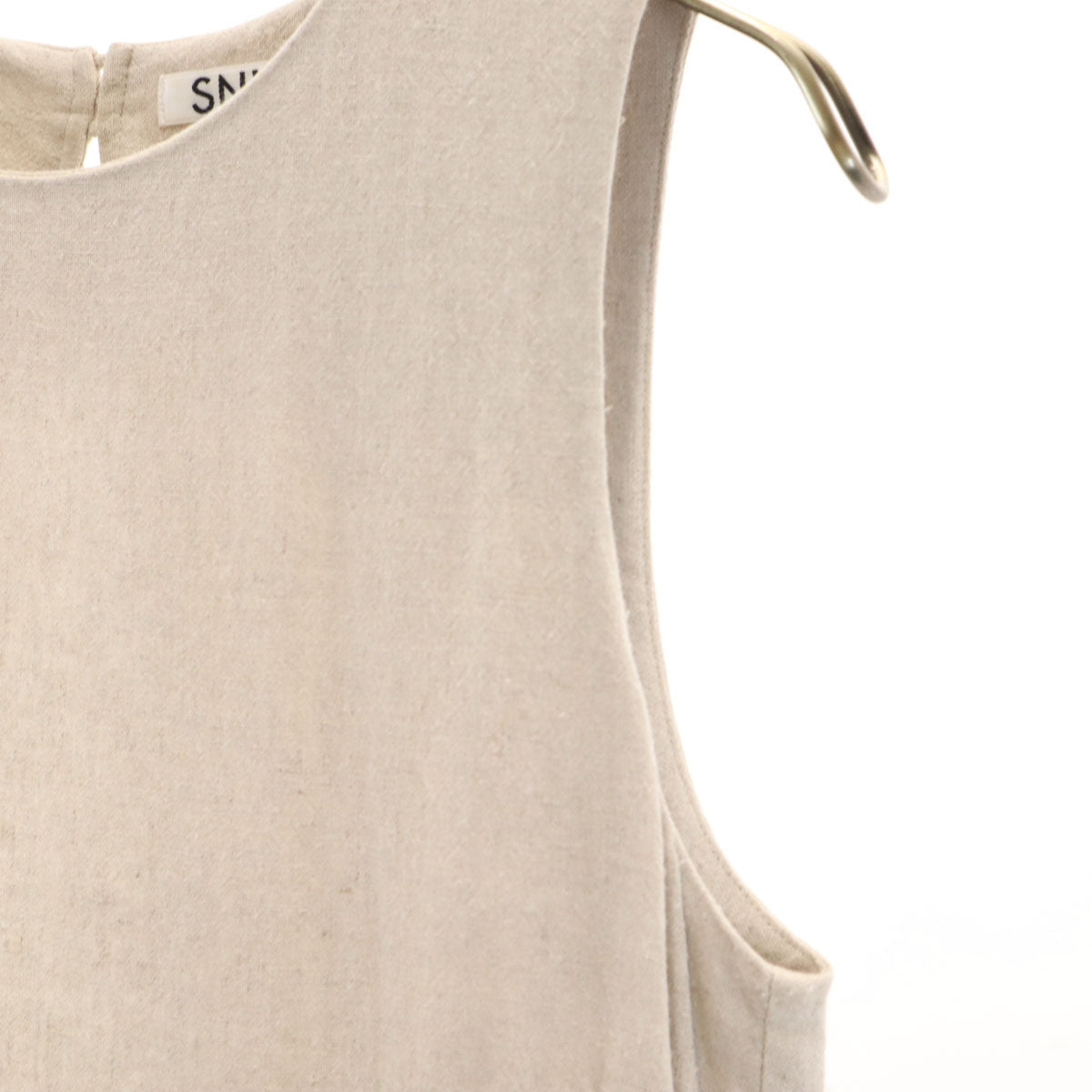 SNIDEL スナイデル 日本製 リネンブレンド ノースリーブ バックリボンマーメイド ロングワンピース 0 ベージュ レディース