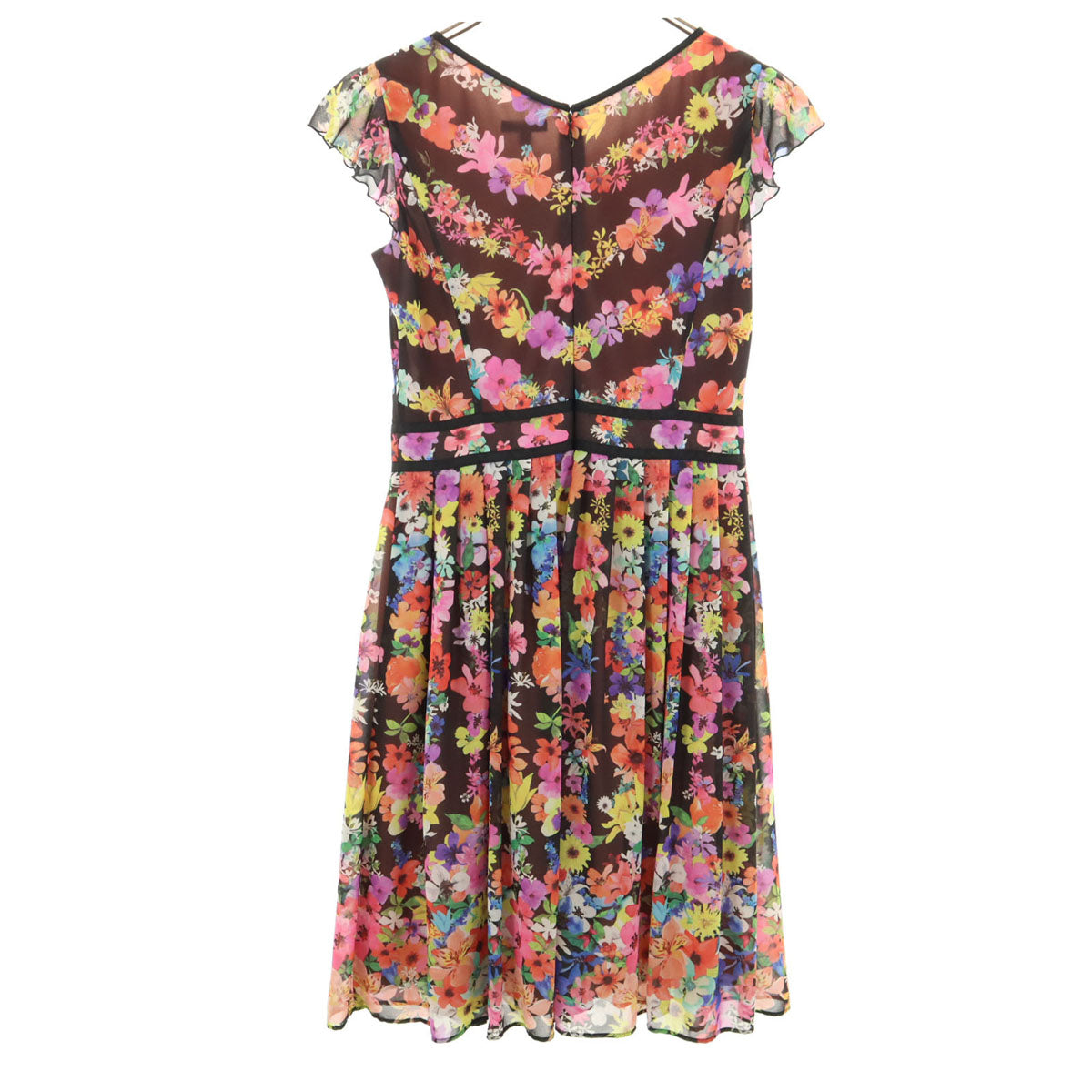 TOCCA トッカ 日本製 花柄 ノースリーブ 膝丈ワンピース 4 ブラック レディース TOCCA トッカ 日本製 花柄 ノースリーブ 膝丈ワンピース 4 ブラック