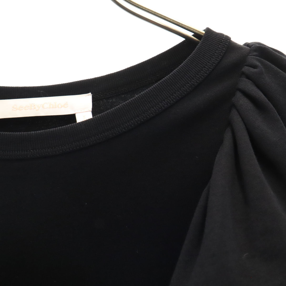 SEE BY CHLOE シーバイクロエ フレンチスリーブ ワンピース M 黒 フリル袖 レディース