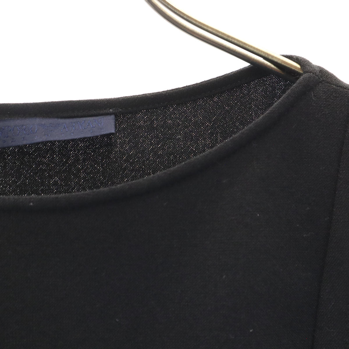 Emporio Armani エンポリオアルマーニ イタリア製 ウールブレンド ノースリーブ ワンピース 36 黒 レディース