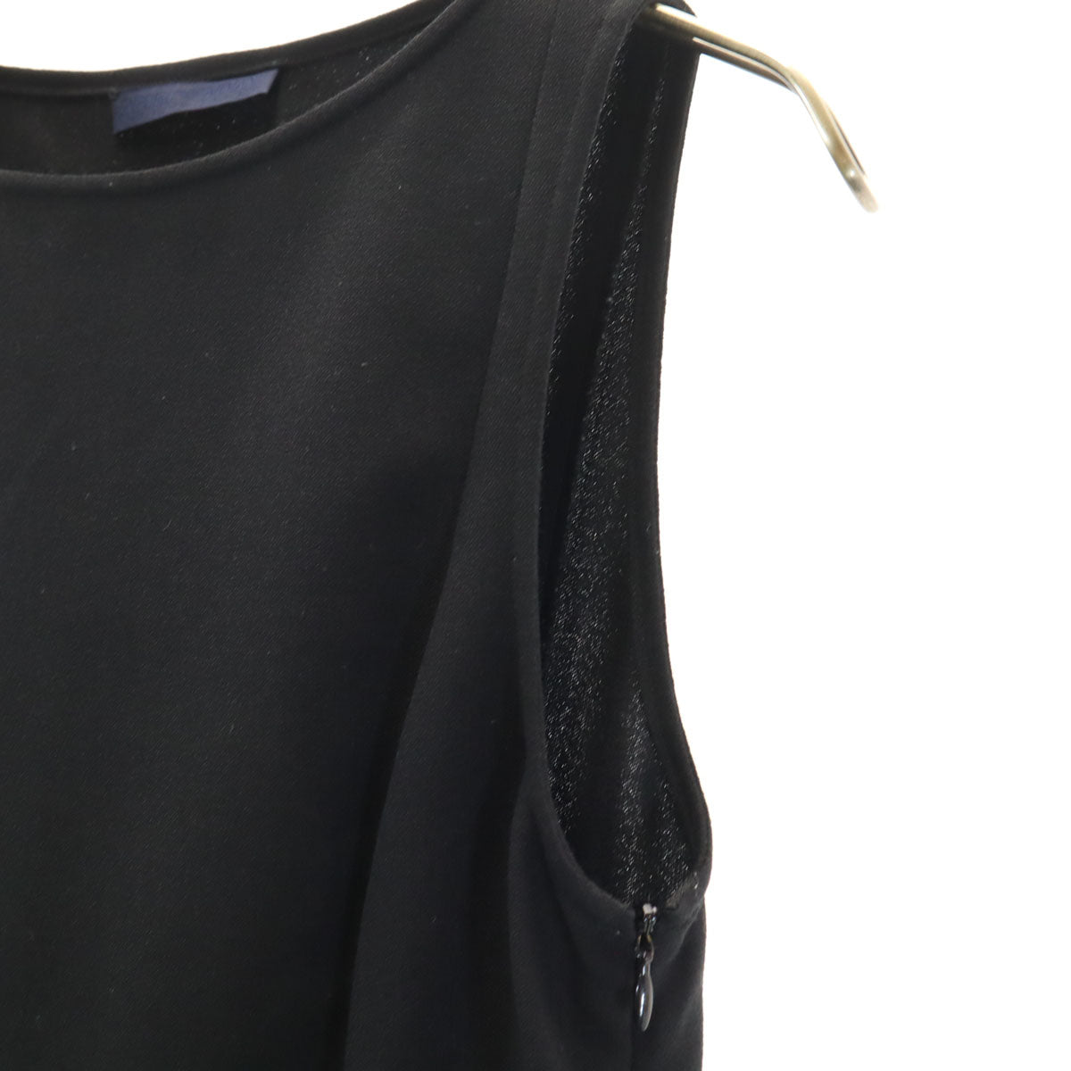 Emporio Armani エンポリオアルマーニ イタリア製 ウールブレンド ノースリーブ ワンピース 36 黒 レディース