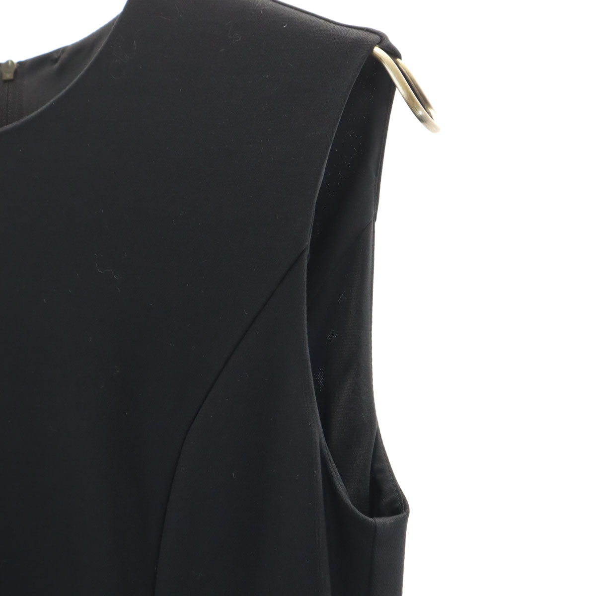 FOXEY NEW YORK フォクシーニューヨーク 日本製 ノースリーブ ワンピース 38 黒 レディース