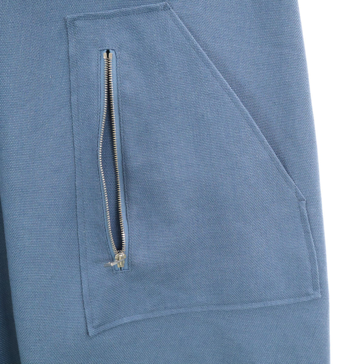 未使用 ESTNATION エストネーション 日本製 リネンブレンド ノースリーブ ZIPポケット ワンピース 36 ブルー レディース