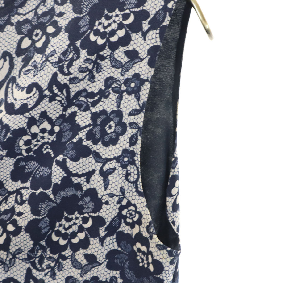 theory luxe セオリーリュクス レース柄 ノースリーブ 膝丈ワンピース  グレー レディース