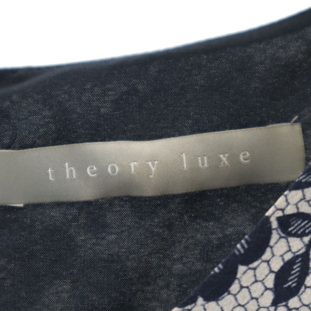 theory luxe セオリーリュクス レース柄 ノースリーブ 膝丈ワンピース  グレー レディース