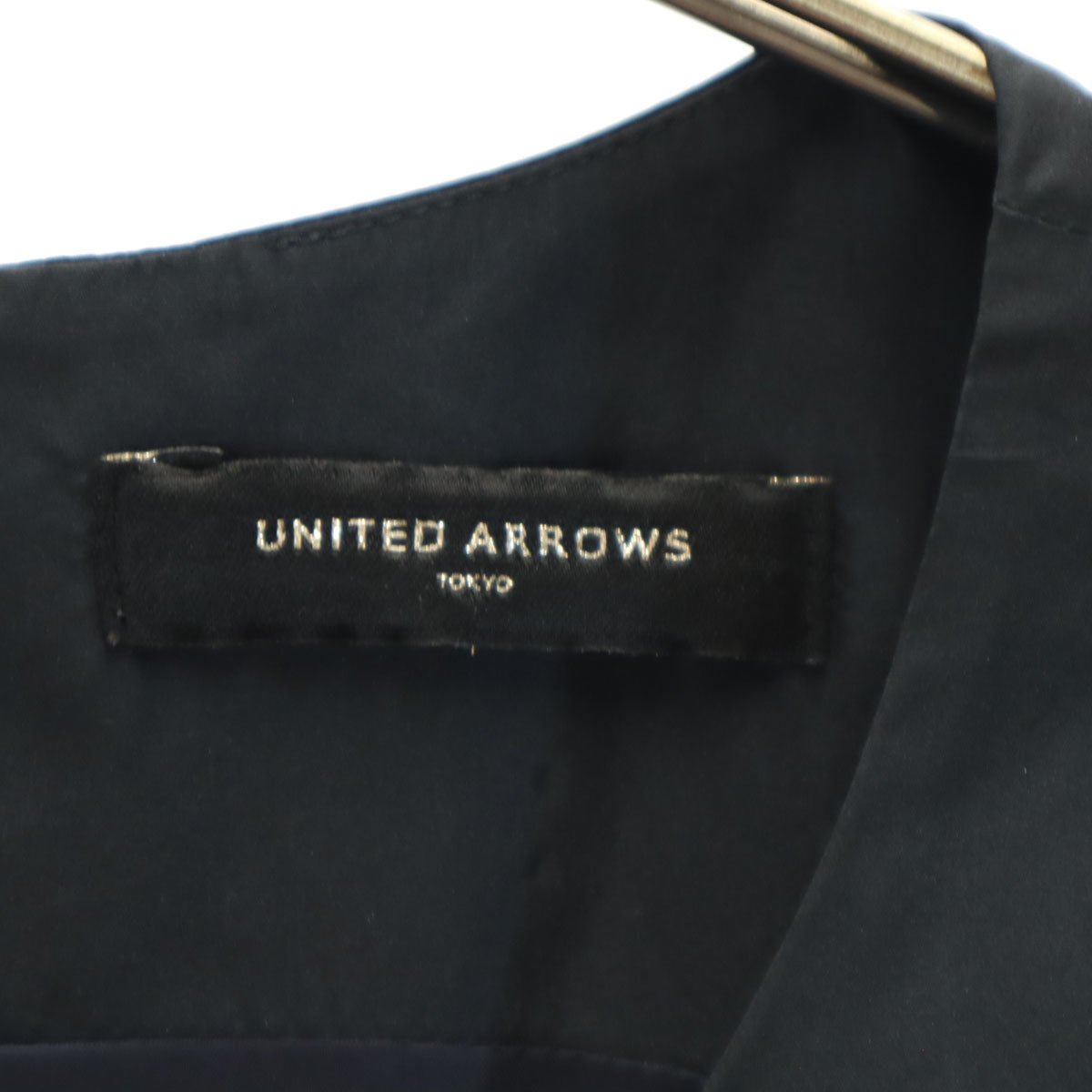 UNITED ARROWS ユナイテッドアローズ 日本製 ノースリーブ 膝丈ワンピース 40 ブラック レディース