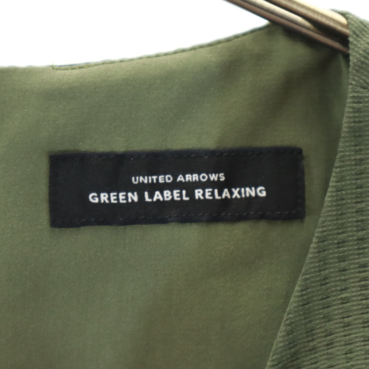 UNITED ARROWS green label relaxing ユナイテッドアローズグリーンレーベルリラクシング ノースリーブ シアサッカー ワンピース カーキ レディース
