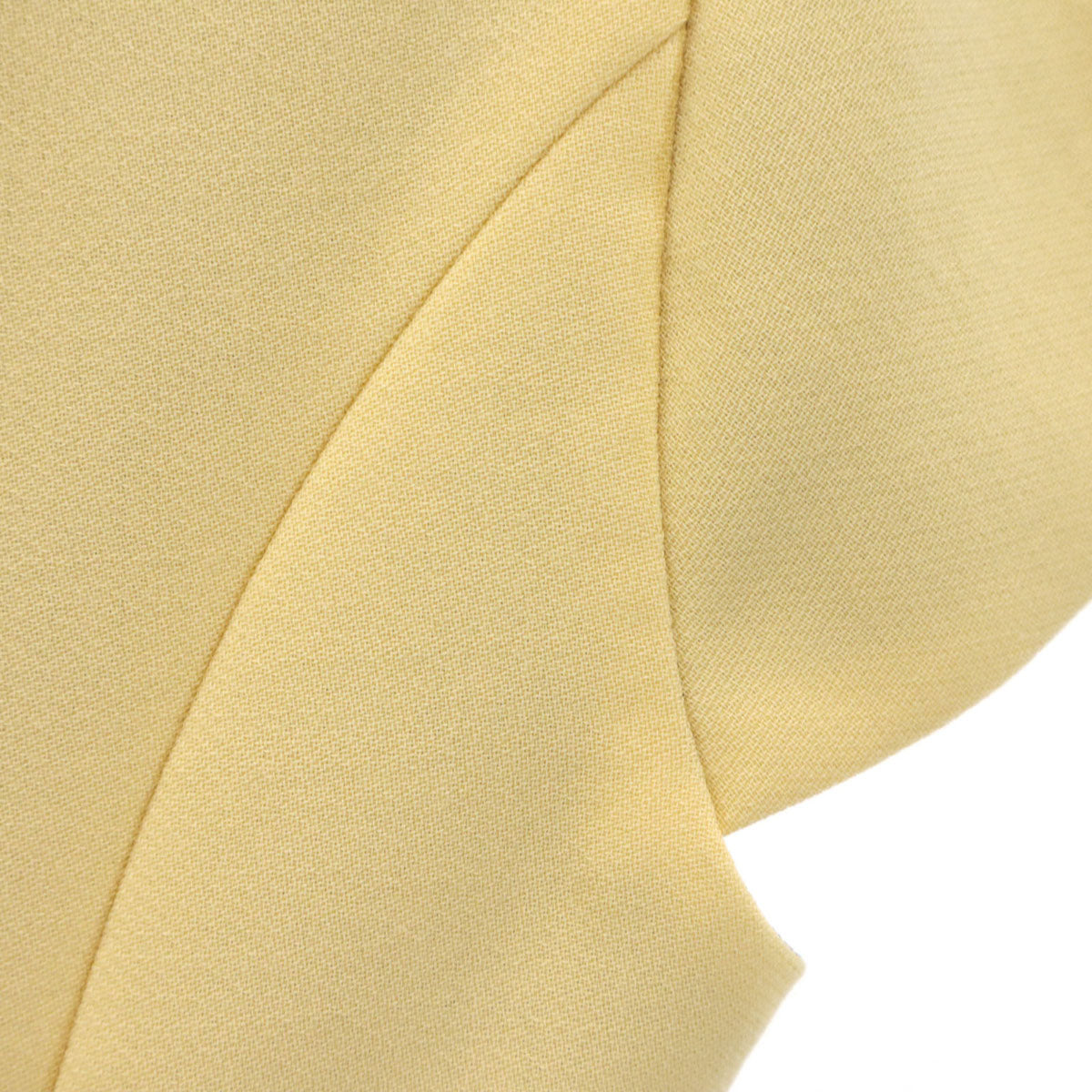 YOKO CHAN ヨーコチャン 日本製 フレンチスリーブ Vネック ミニワンピース 36 イエロー系 レディース