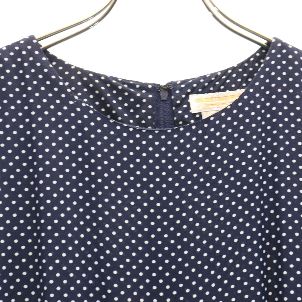 Brooks Brothers ブルックスブラザーズ 90s オールド ドット柄 ノースリーブ ワンピース 6 ネイビー 水玉 レディース
