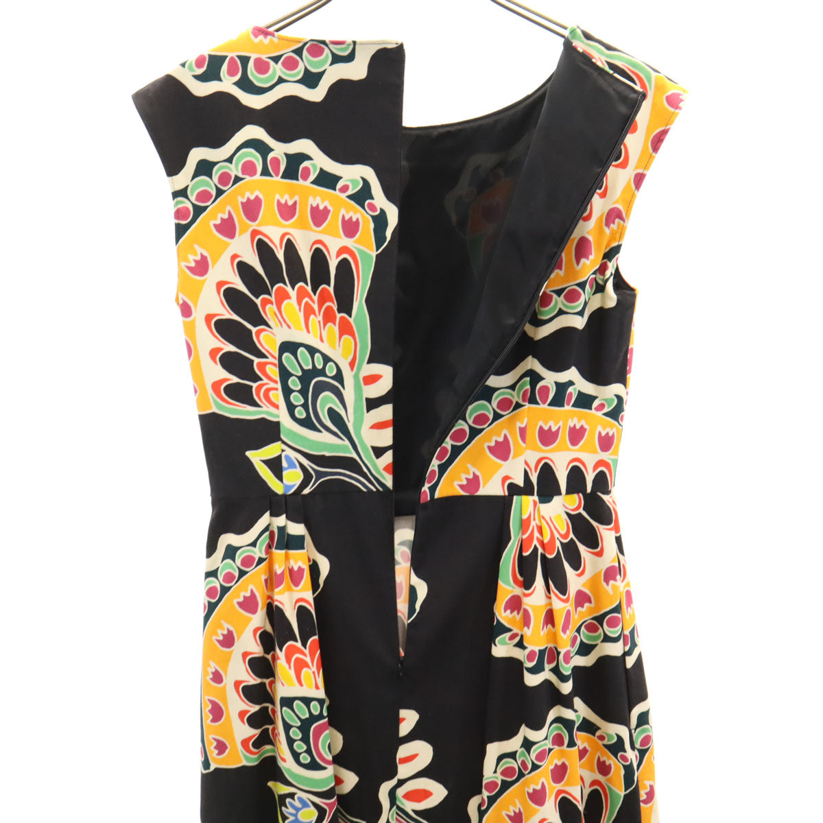 MAX&CO マックスアンドコー 総柄 フレンチスリーブ ワンピース 36 黒系 レディース