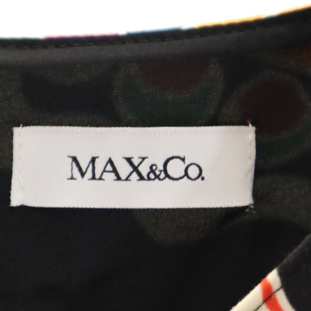 MAX&CO マックスアンドコー 総柄 フレンチスリーブ ワンピース 36 黒系 レディース