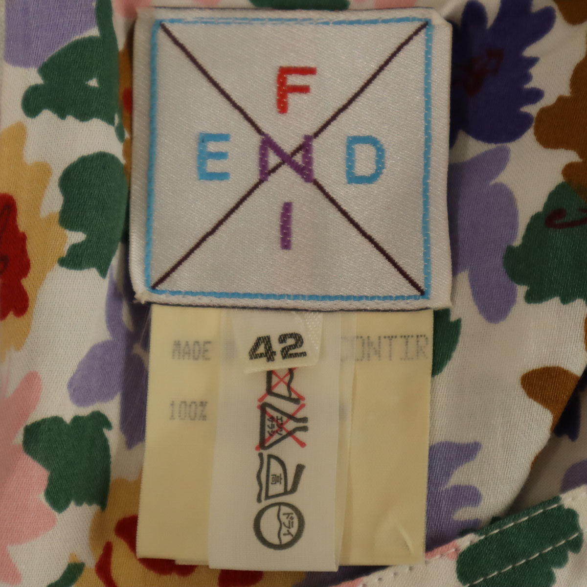 FENDI フェンディ イタリア製 ノースリーブ アンサンブル ワンピース 42 パープル系 レディース