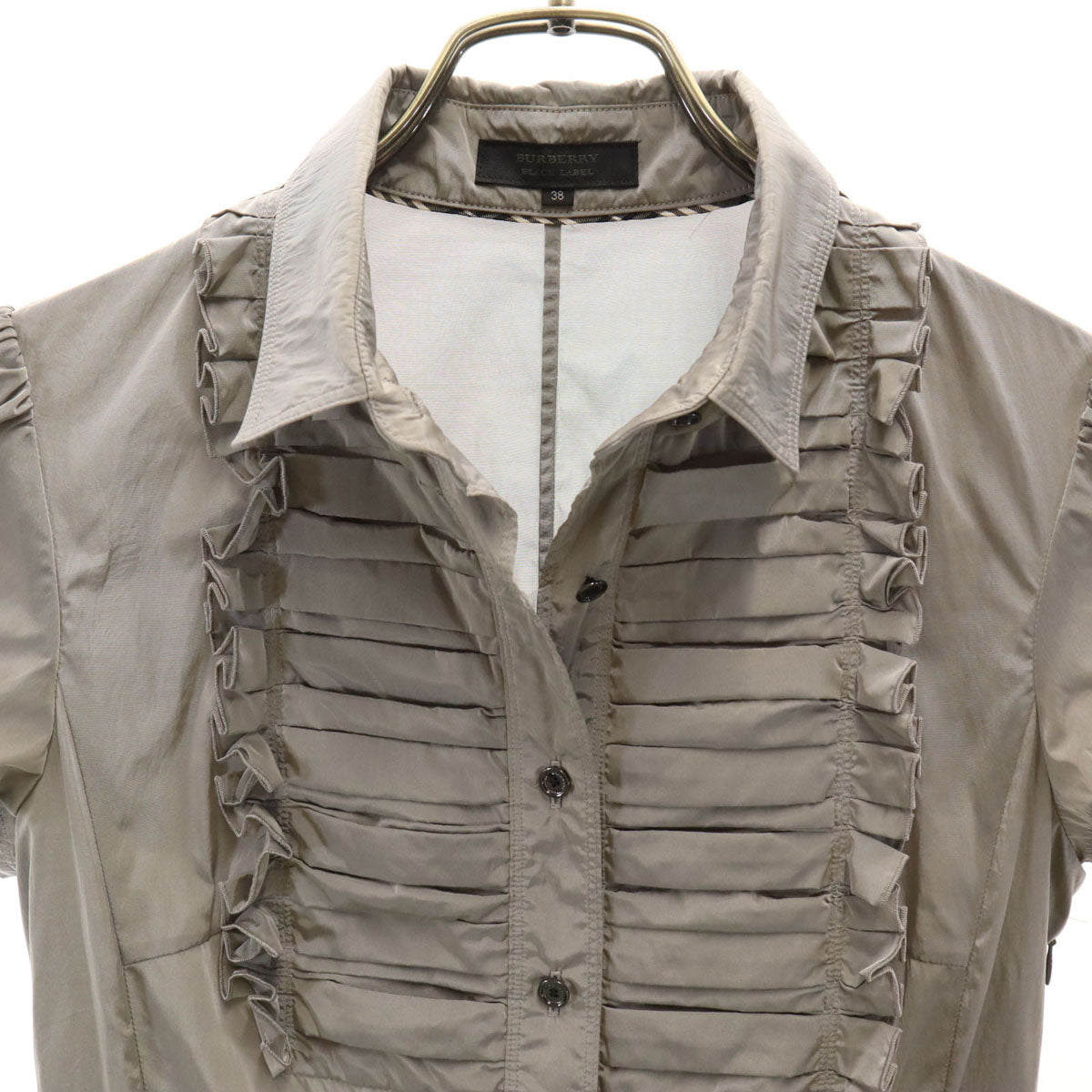 BURBERRY BLACK LABEL バーバリーブラックレーベル 三陽商会 日本製 半袖 ワンピース 38 グレー系 レディース