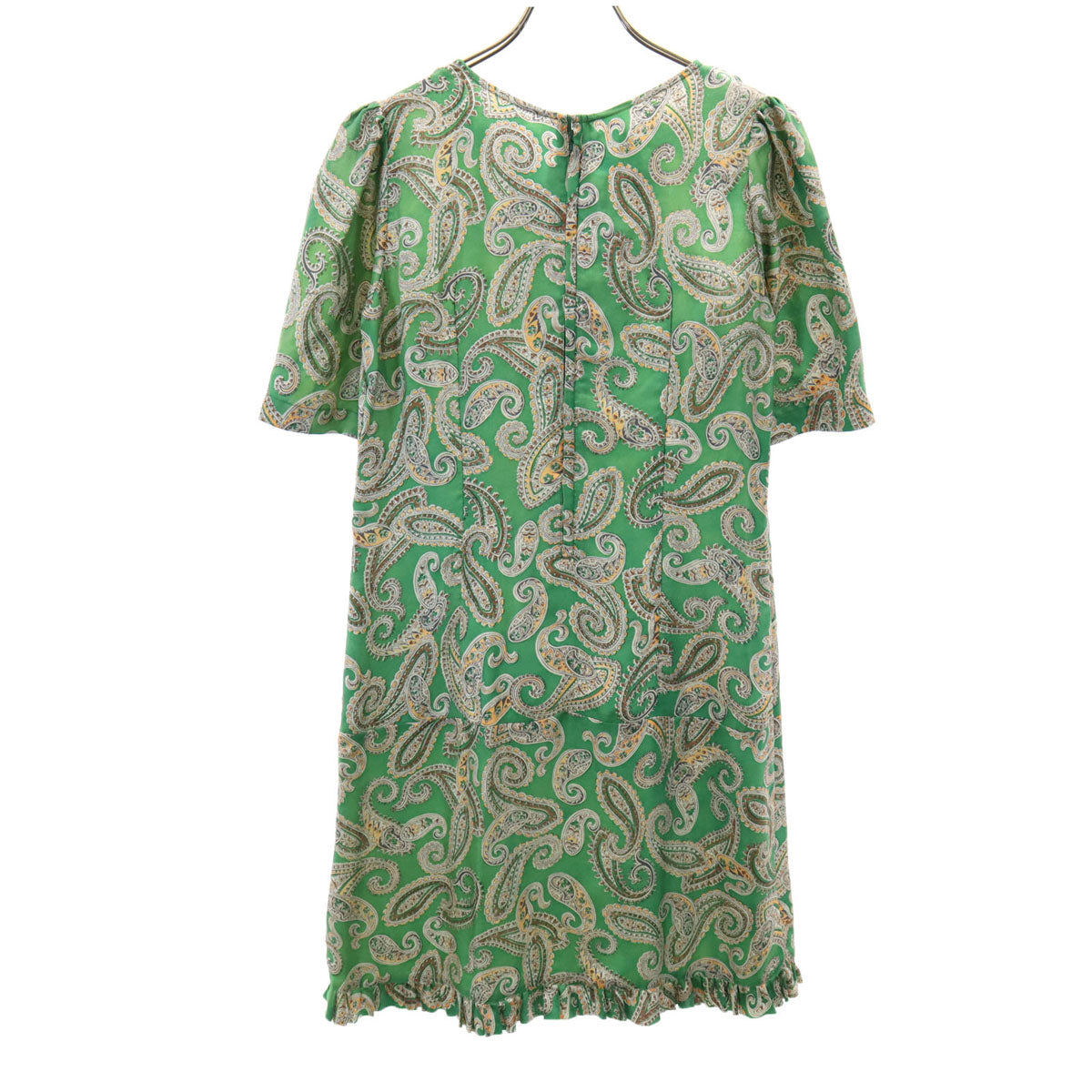 JUNYA WATANABE COMME des GARCONS ジュンヤワタナベ コムデギャルソン 2004年 シルク 半袖 ワンピース M グリーン系 レディース