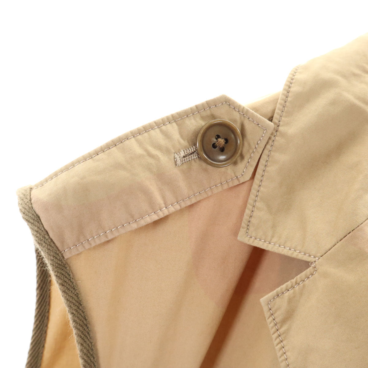 Nigel Cabourn ナイジェルケーボン 日本製 総柄 ノースリーブ オープンカラー ワンピース 8 ベージュ系 レディース