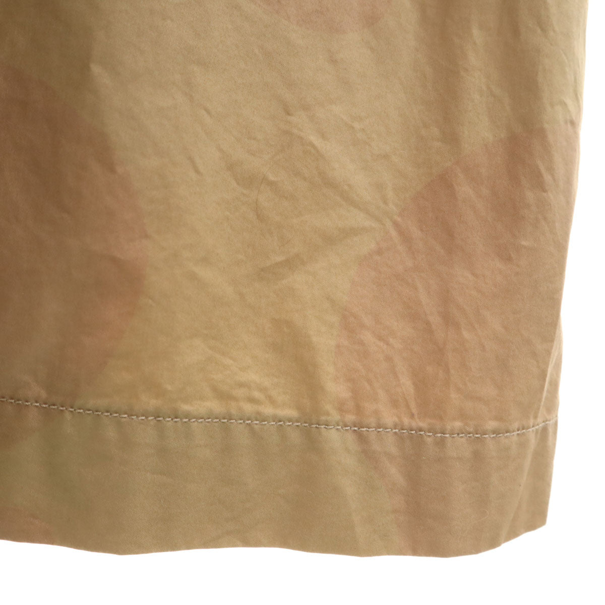 Nigel Cabourn ナイジェルケーボン 日本製 総柄 ノースリーブ オープンカラー ワンピース 8 ベージュ系 レディース