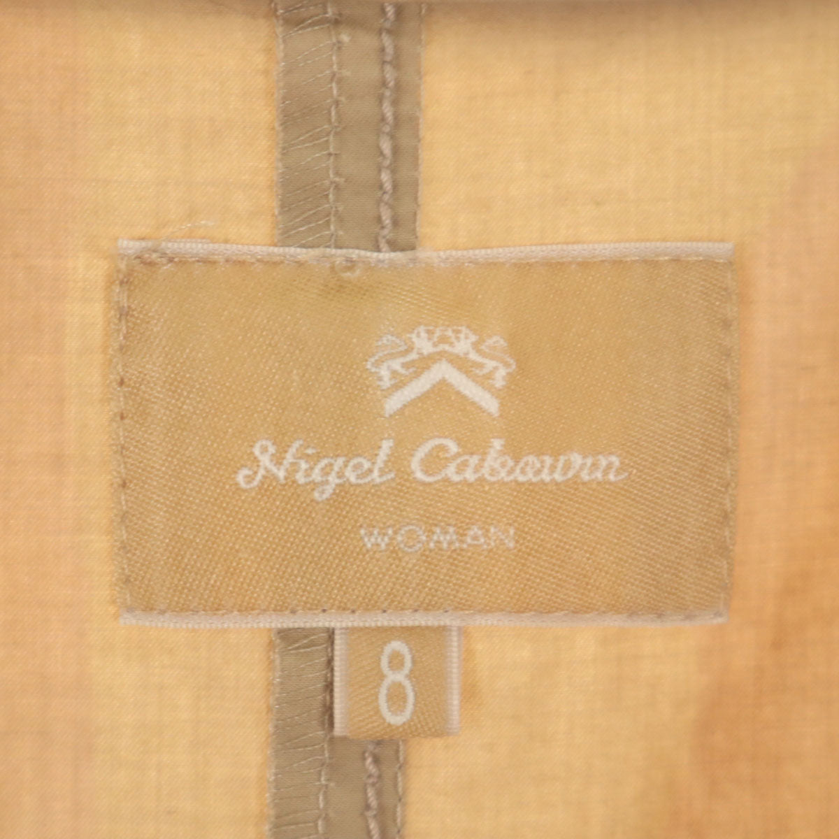 Nigel Cabourn ナイジェルケーボン 日本製 総柄 ノースリーブ オープンカラー ワンピース 8 ベージュ系 レディース