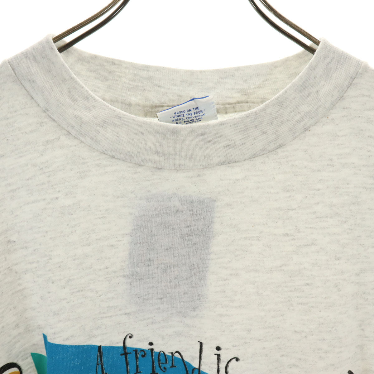 未使用 Pooh プー 90s Disney オールド 半袖 ワンピース FREE グレー系 Tシャツ レディース