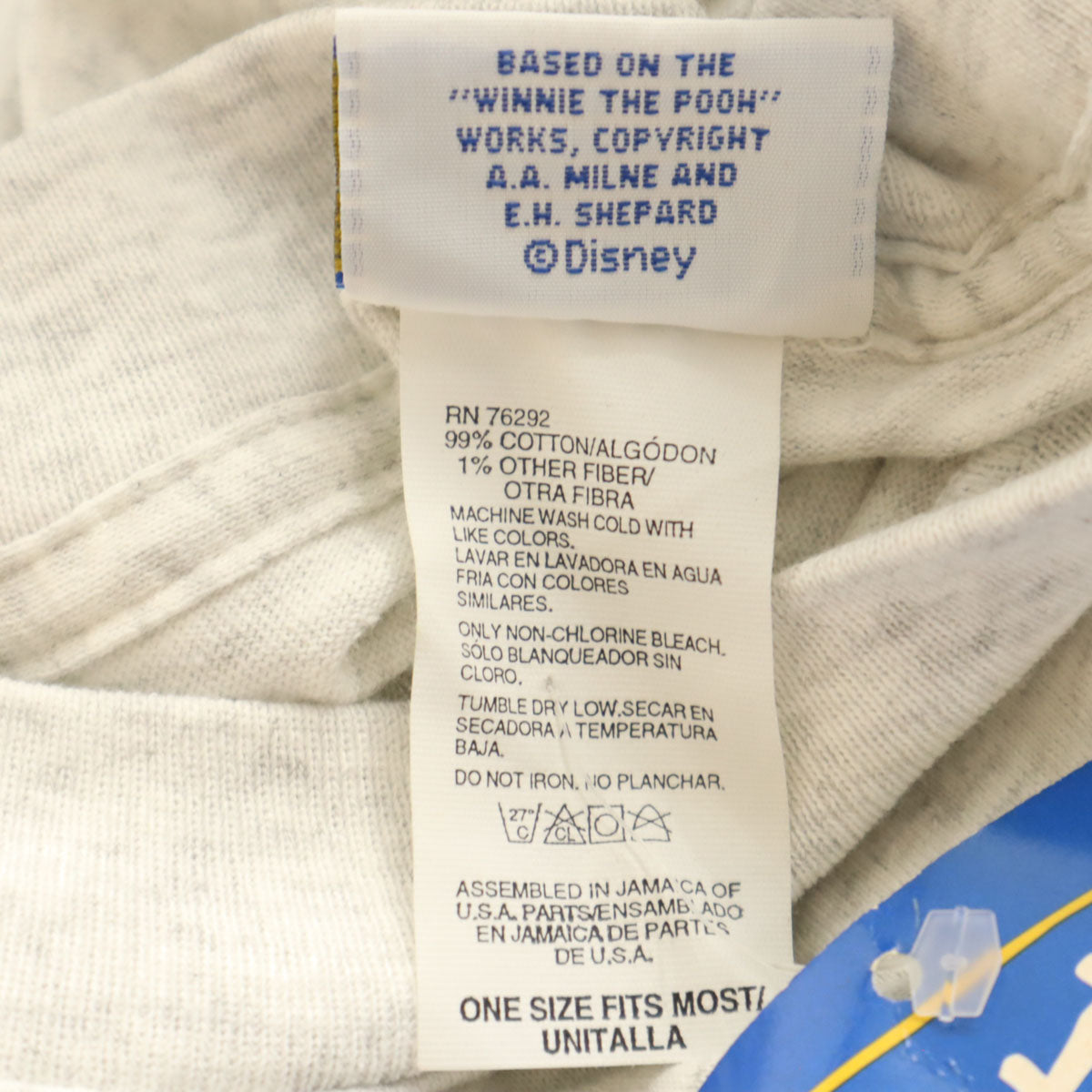 未使用 Pooh プー 90s Disney オールド 半袖 ワンピース FREE グレー系 Tシャツ レディース