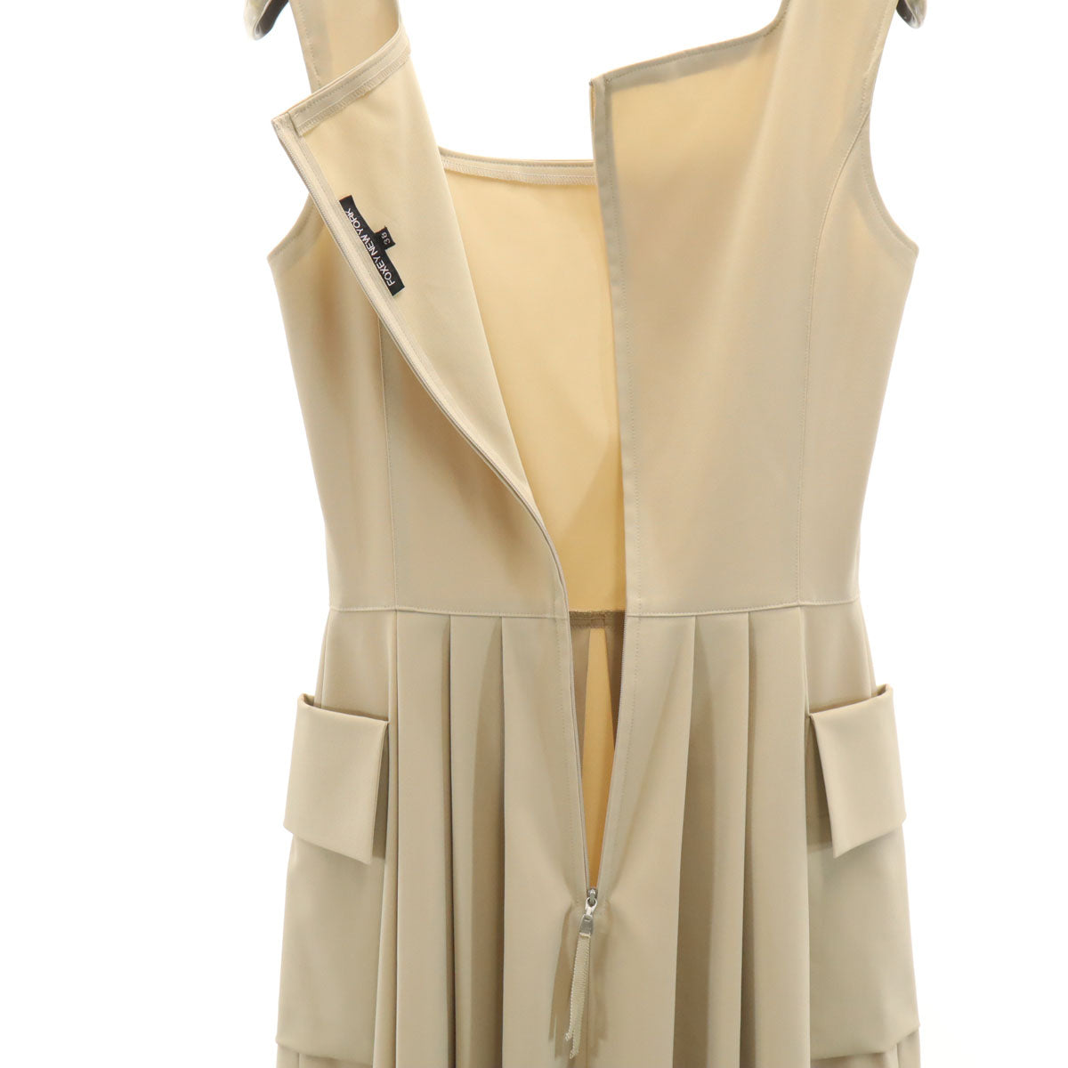 FOXEY NEW YORK フォクシーニューヨーク 日本製 ノースリーブ ミニワンピース 38 ベージュ レディース