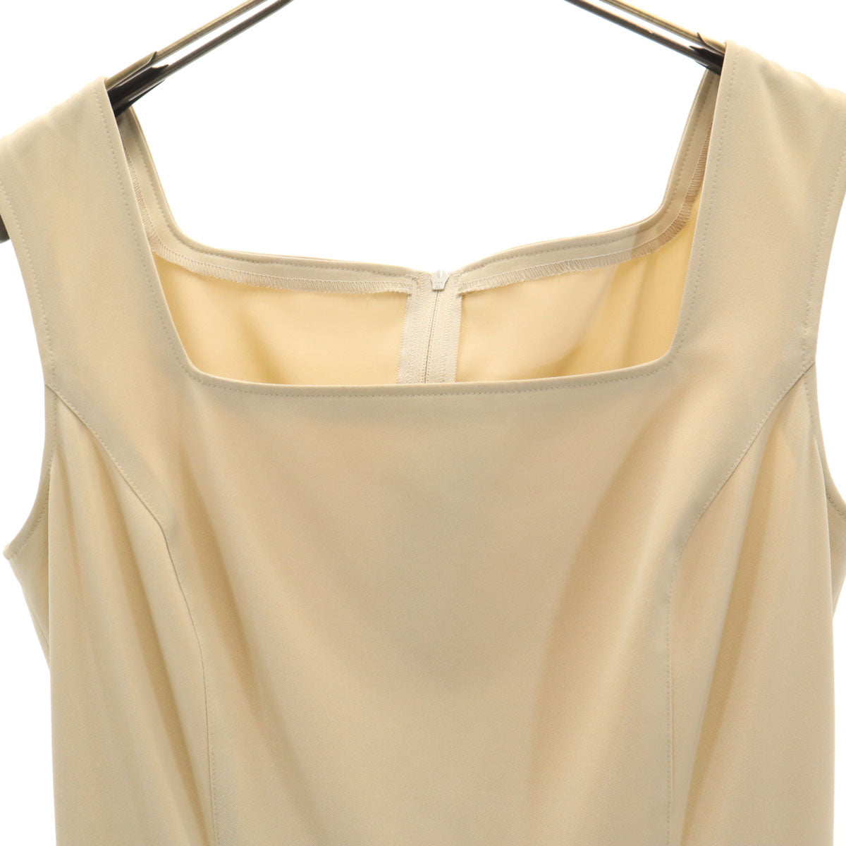 FOXEY NEW YORK フォクシーニューヨーク 日本製 ノースリーブ ミニワンピース 38 ベージュ レディース