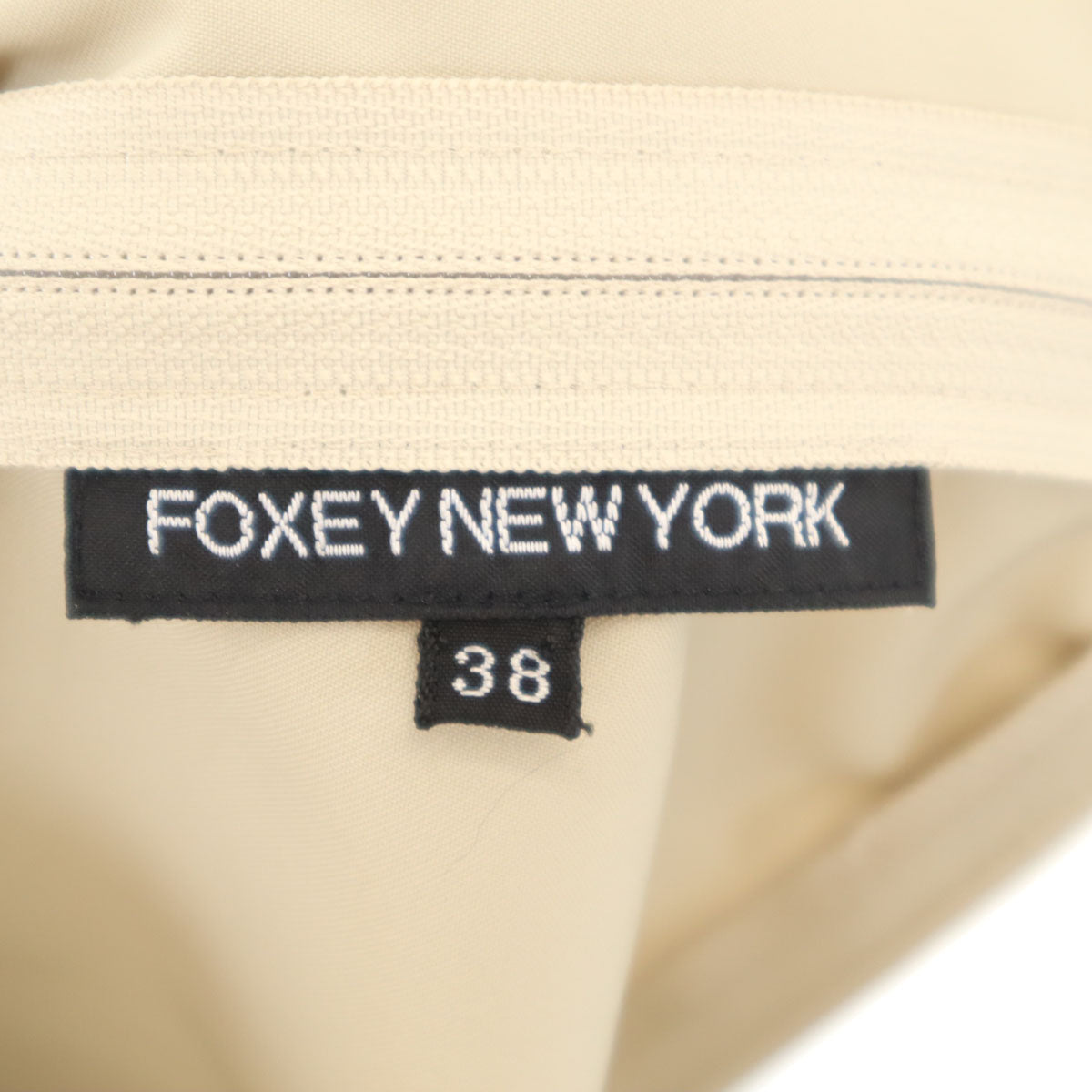 FOXEY NEW YORK フォクシーニューヨーク 日本製 ノースリーブ ミニワンピース 38 ベージュ レディース