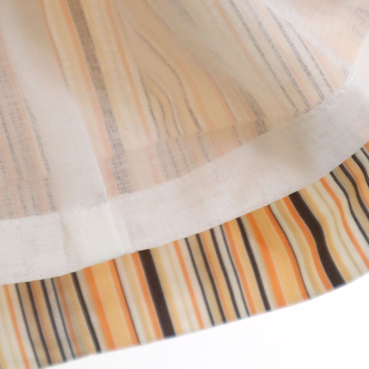 courreges クレージュ ストライプ柄 半袖 シャツワンピース 9AR オレンジ プルオーバー レディース