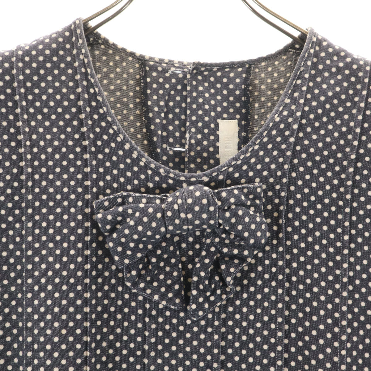 PINK HOUSE ピンクハウス ドット柄 フレンチスリーブ ワンピース グレー系 水玉 レディース